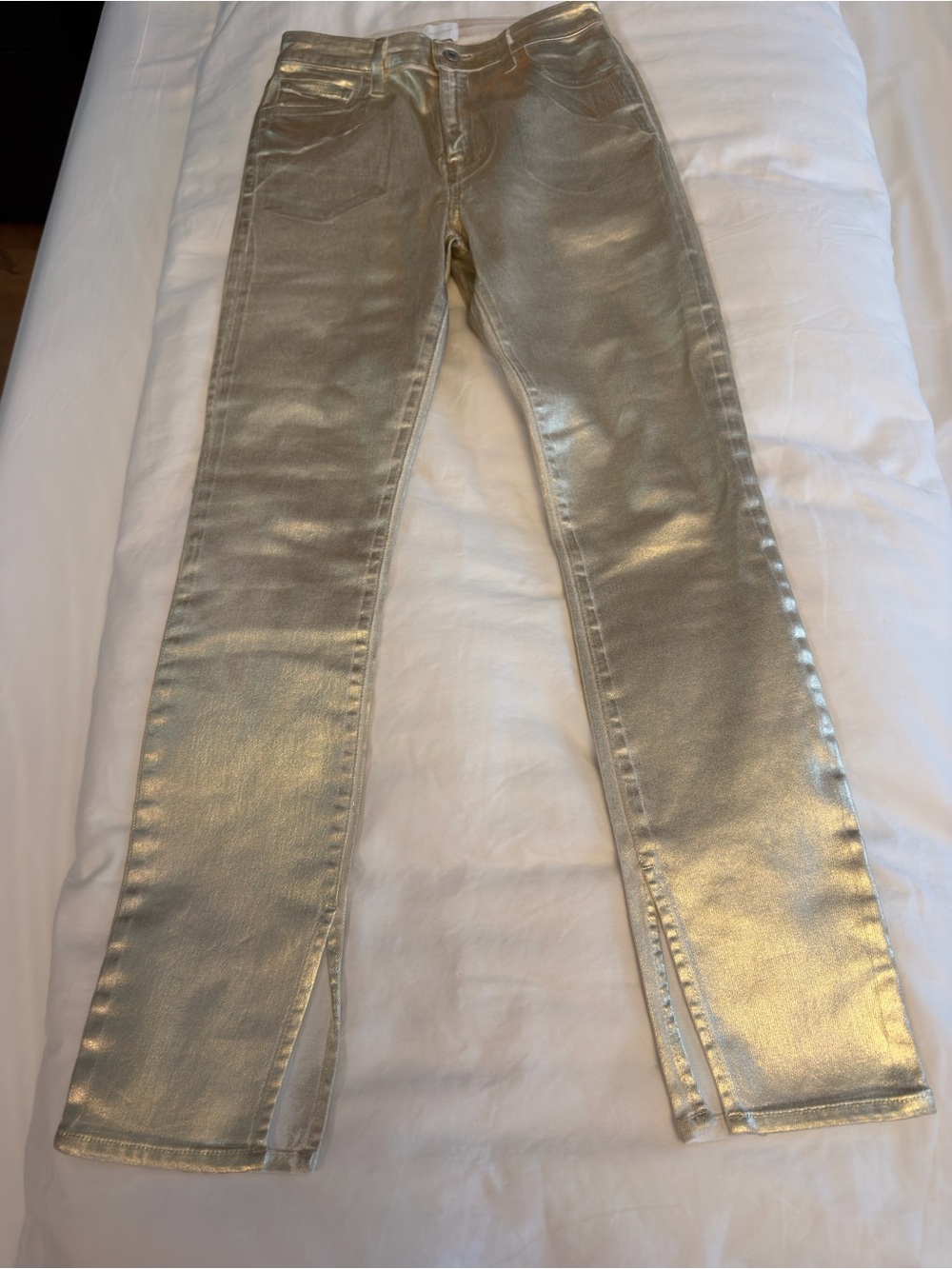 Jonathan Simkhai Rae High-Rise Metallic Ankle Jean